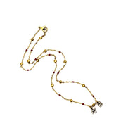 Gold Rhinestone NE Necklace