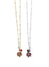 Red Rhinestone Leaf Charm Necklace