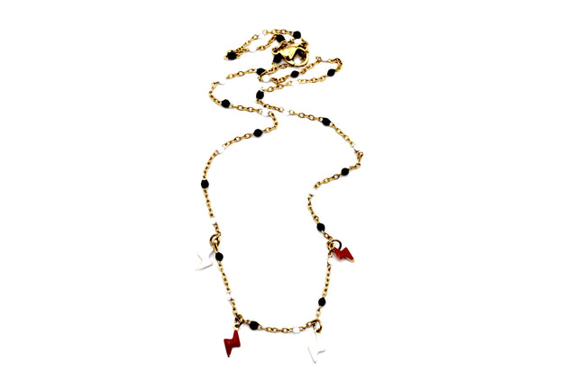 Red & White Lightning Necklace