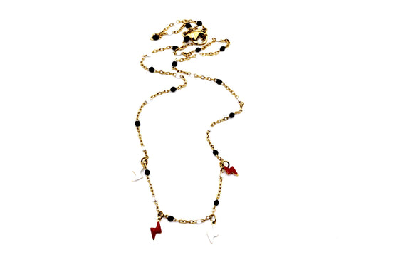 Red & White Lightning Necklace