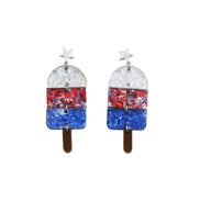 Popsicle Earrings, Popsicle Jewelry, Patriotic Popsicle Earrings, 4th of July Earrings, Summer Earrings, 4th of July Jewelry, Summer Jewelry