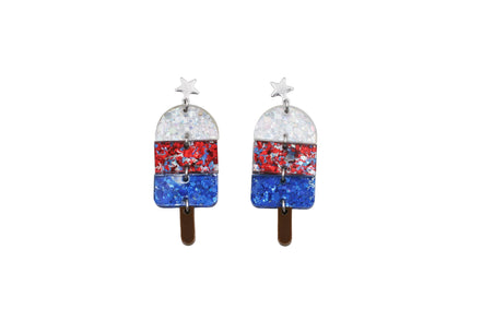 Popsicle Earrings, Popsicle Jewelry, Patriotic Popsicle Earrings, 4th of July Earrings, Summer Earrings, 4th of July Jewelry, Summer Jewelry
