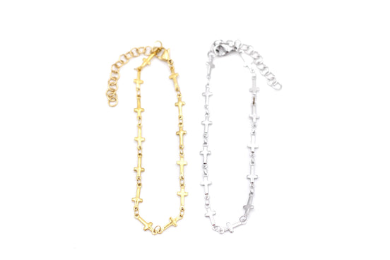 Cross Chain Anklet
