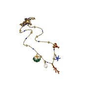 Nautical Enamel Multi Charm Necklace