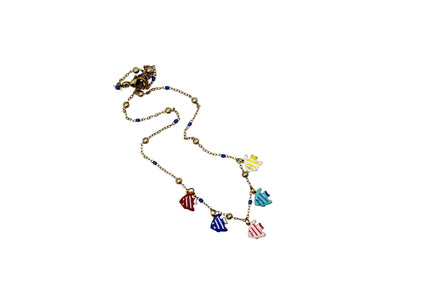 Colorful Fish Enamel Charm Necklace
