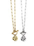 Textured Cross Charm Toggle Necklace