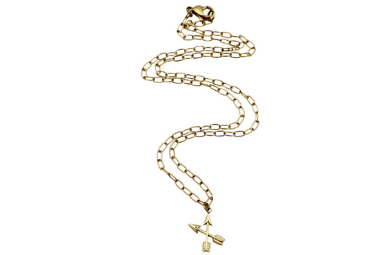 Gold Double Arrows Necklace