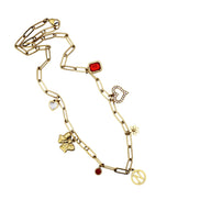 Gold N Multi Charm Necklace
