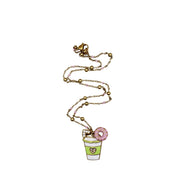 Coffee & Doughnut Charm Necklace