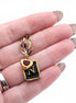 Black Enamel N Charm Necklace