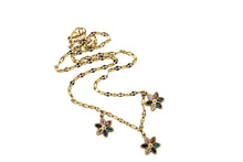 Load image into Gallery viewer, Gold Multicolor Rhinestone Flower Necklace
