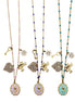 Rose, Bow, Heart Multi Charm Necklace