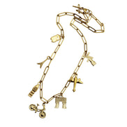Gold Travel Multi Charm Necklace