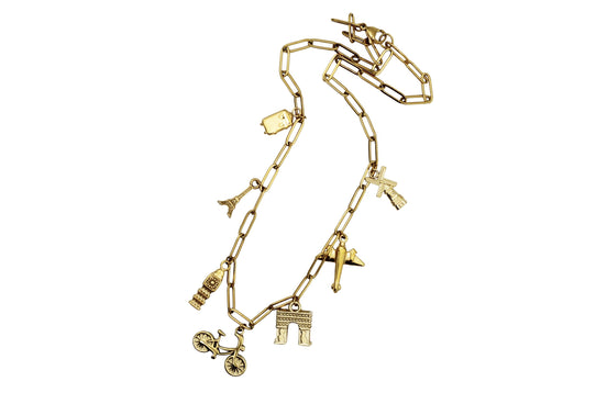 Gold Travel Multi Charm Necklace
