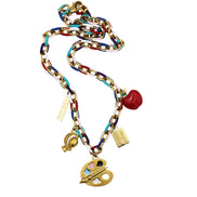 Colorful Teacher Multi Charm Necklace