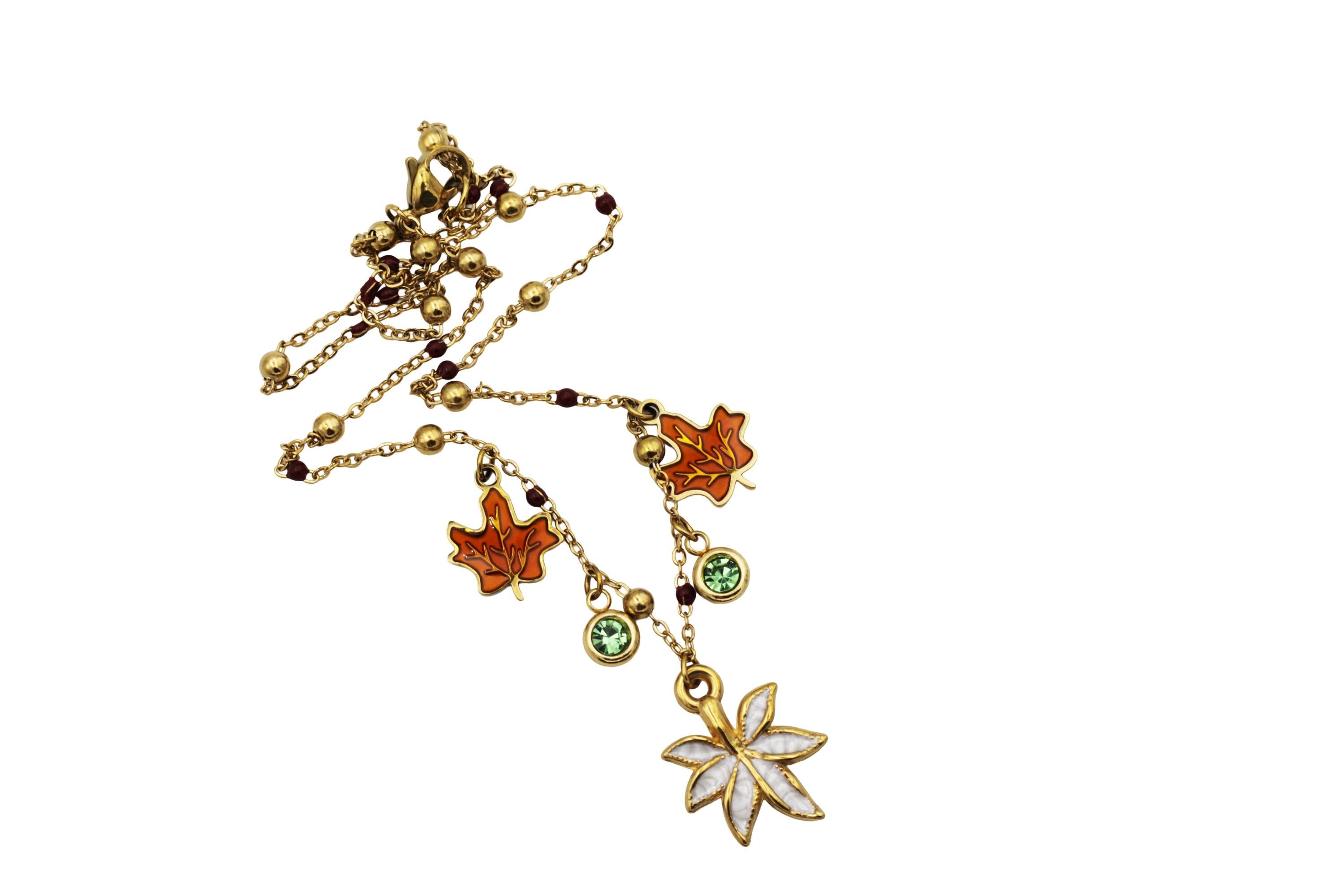 Fall Leaves Multi Charm Necklace