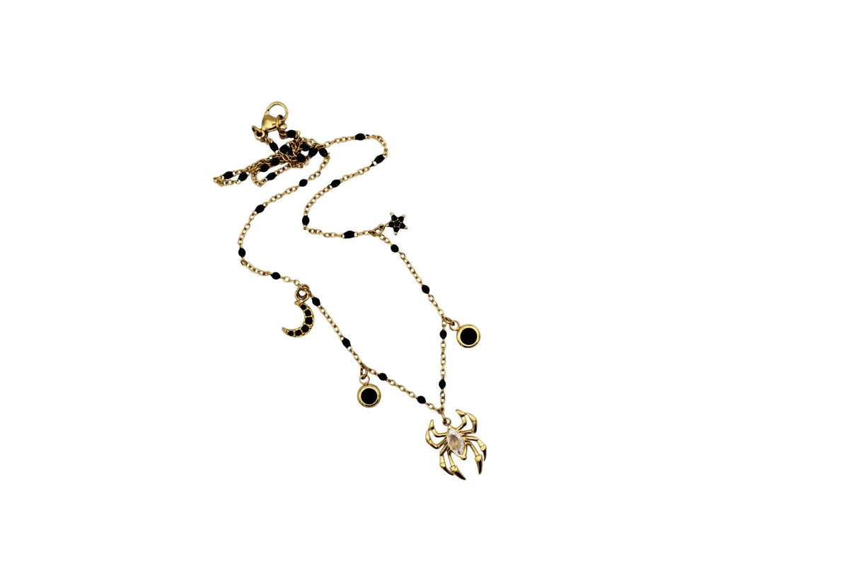 Spider Multi Charm Necklace