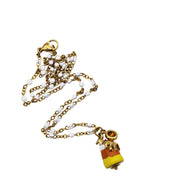 Spider Candy Corn Charm Necklace