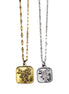 Square Rose Charm Necklace
