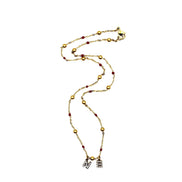 Gold Rhinestone NE Necklace