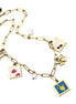 Gold Fruit Stamp Multi Charm Necklace