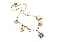 Load image into Gallery viewer, Gold Fruit Stamp Multi Charm Necklace
