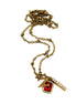 Gold N Rhinestone Charm Cluster Necklace