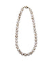Tan & White Dyed Agate Bead Necklace