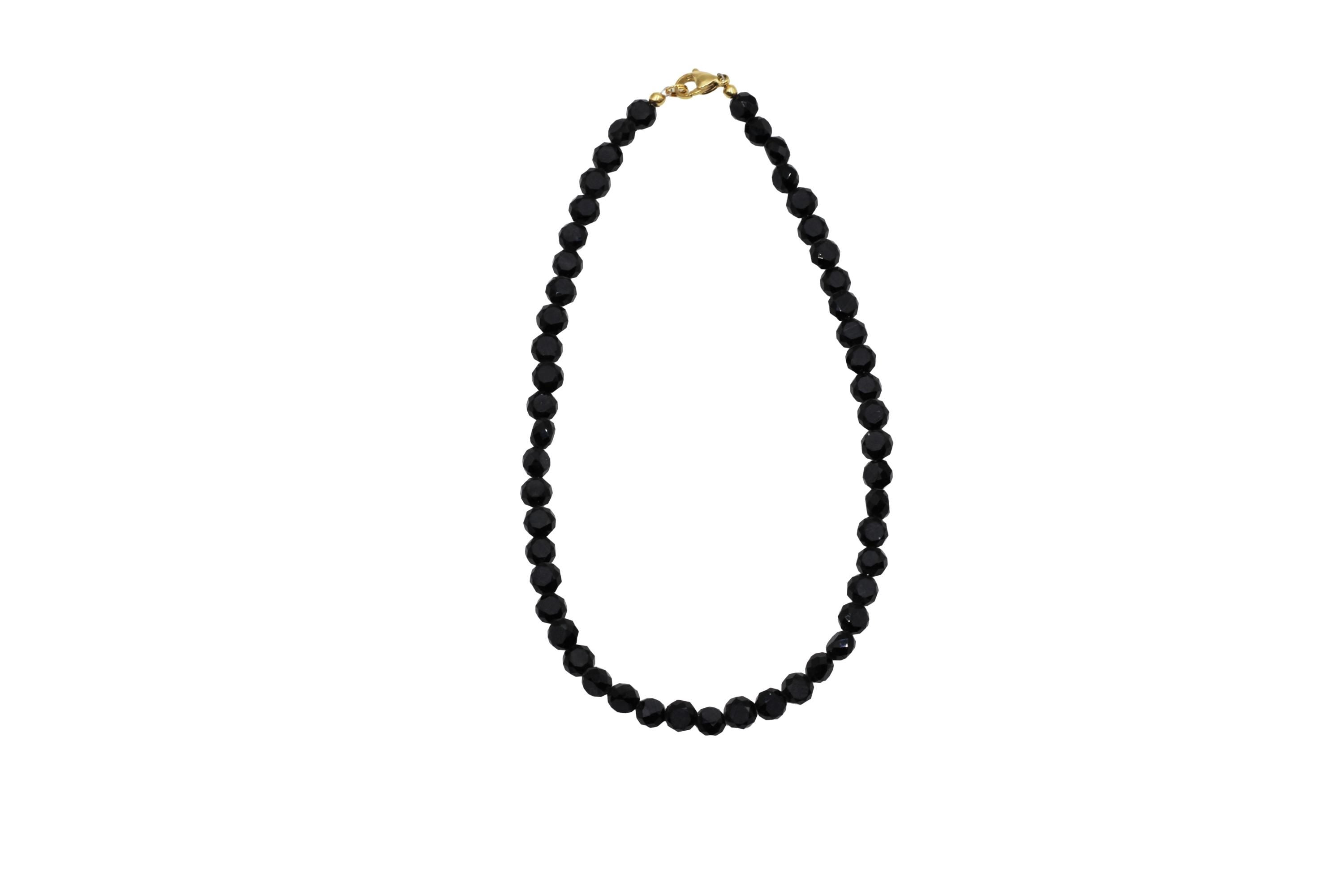Black Faceted Bead Necklace