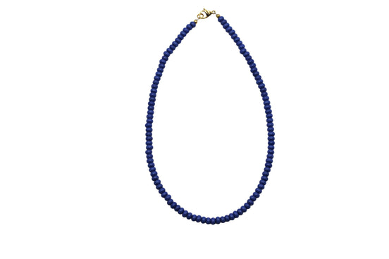 Blue Rondelle Bead Necklace