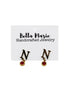 Gold N Red Rhinestone Earrings