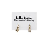 Gold Rhinestone NE Earrings