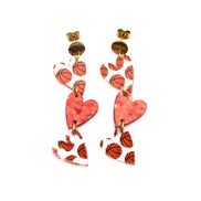 Basketball Triple Heart Earrings