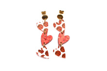 Load image into Gallery viewer, Basketball Triple Heart Earrings

