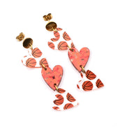 Basketball Triple Heart Earrings