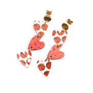 Basketball Triple Heart Earrings