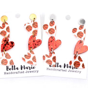 Basketball Triple Heart Earrings