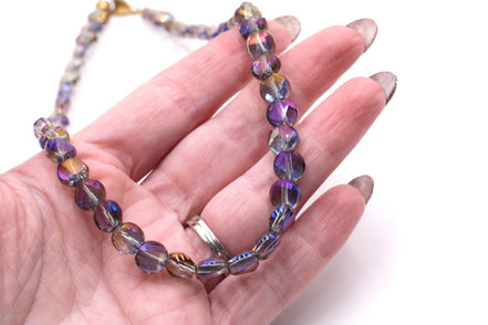 Purple Faceted Bead Necklace
