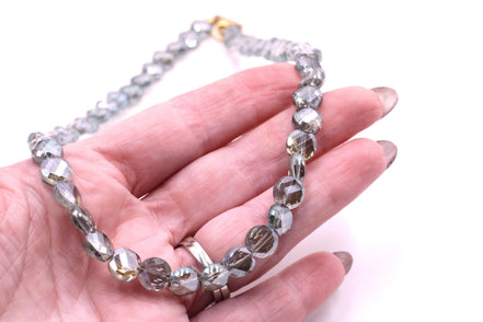 Olive Green Faceted Bead Necklace
