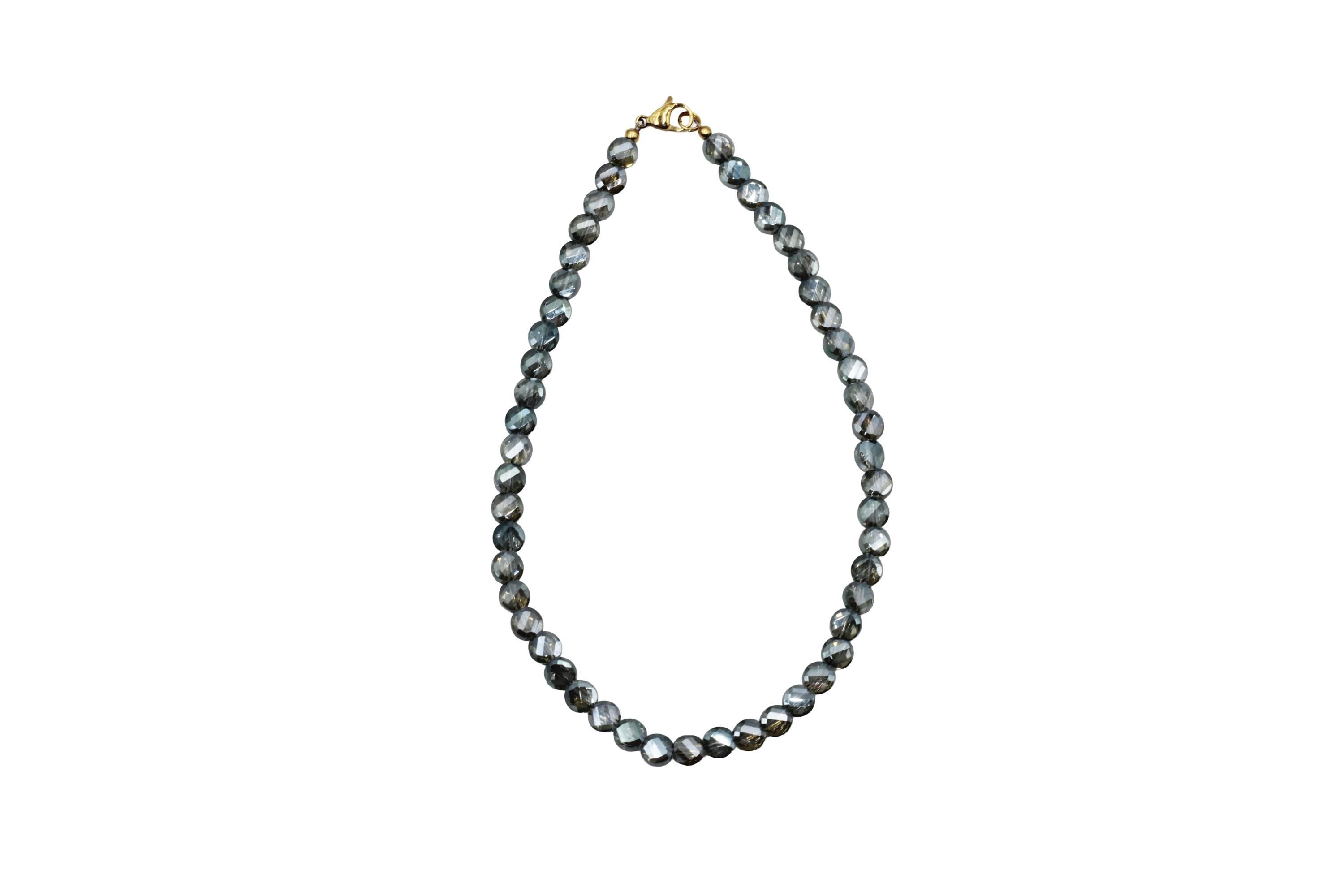 Olive Green Faceted Bead Necklace