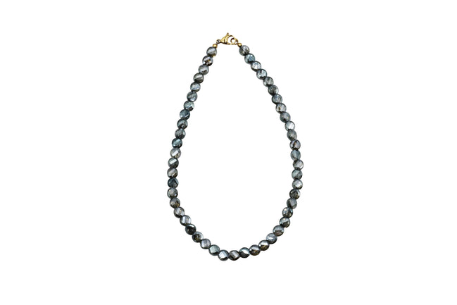 Olive Green Faceted Bead Necklace
