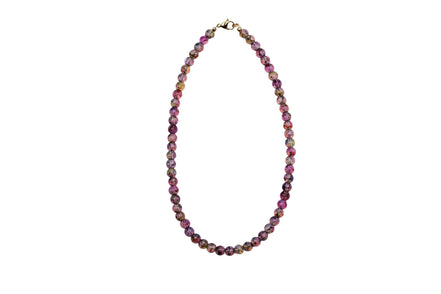 Purple Marbled Bead Necklace