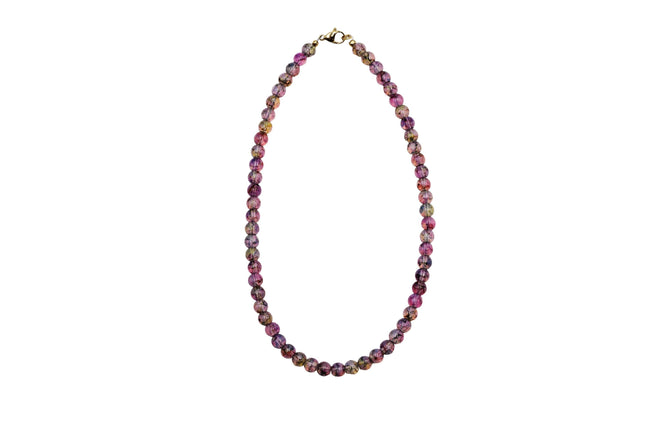 Purple Marbled Bead Necklace