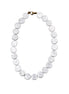 White Flat Shell Pearl Bead Necklace