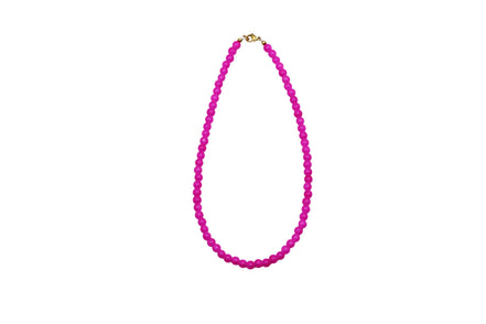 Bright Pink Beaded Necklace