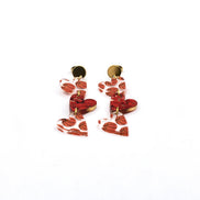 Basketball Triple Heart Earrings