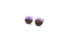 Load image into Gallery viewer, Lavender Resin &amp; Wood Stud Earrings
