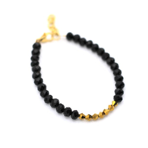 Black & Gold Beaded Bracelet
