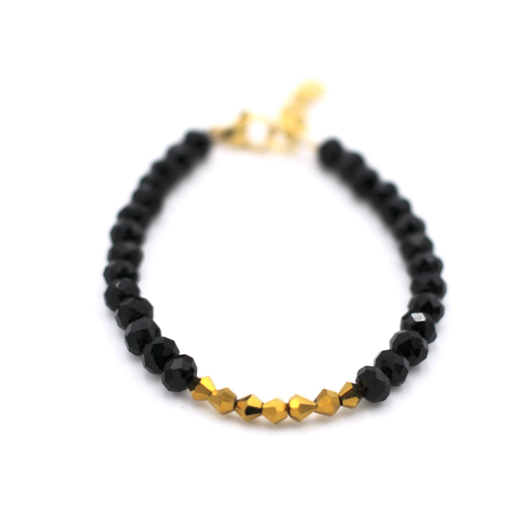 Black & Gold Beaded Bracelet