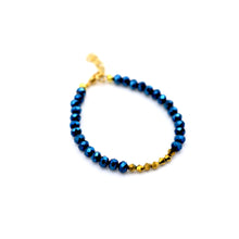 Load image into Gallery viewer, Cobalt Blue and Gold Beaded Bracelet
